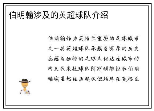 伯明翰涉及的英超球队介绍